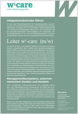 Leiter we-care (m/w)