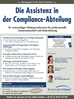 Seminar: Die Assistenz in der Compliance-Abteilung