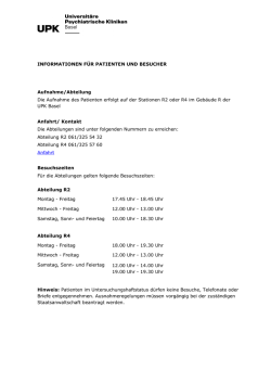 INFORMATIONEN F&Uuml;R PATIENTEN UND BESUCHER Aufnahme