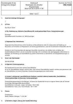 Handelsregister B des Amtsgerichts Stuttgart Abteilung B