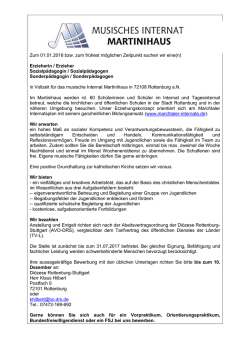 Zum 01.01.2016 bzw. zum frühest möglichen Zeitpunkt