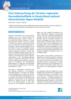 Eine Untersuchung der Struktur regionaler Gesundheitseffekte in