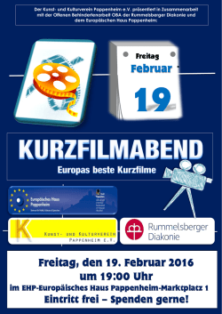 Februar Freitag, den 19. Februar 2016 um 19:00 Uhr