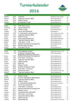 Turnierkalender 2016 - Golfanlage Tegernbach