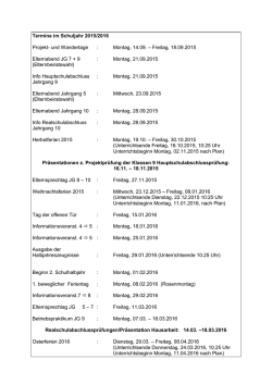 Jahresübersicht - Gesamtschule Solms