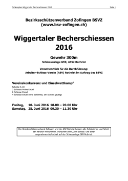 Wiggertaler Becherschiessen 2016 - BSV