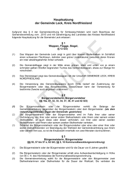 Hauptsatzung der Gemeinde Leck, Kreis Nordfriesland