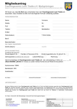 Mitgliedsantrag Faschingsverein Leck` Fiedle eV Markgröningen