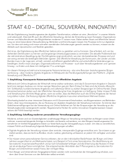 STAAT 4.0 – DIGITAL, SOUVERÄN, INNOVATIV!