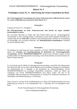 STAAT NIEDEROESTERREICH – Verfassunggebende