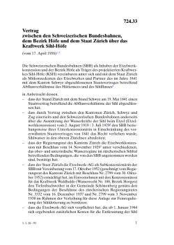 724.33 Vertrag zwischen den Schweizerischen Bundesbahnen