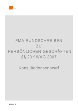 FMA RUNDSCHREIBEN ZU PERS&Ouml;NLICHEN GESCH&Auml;FTEN