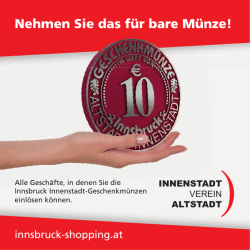 "Innsbrucker Innenstadt Geschenkm&uuml;nzen - Innsbruck