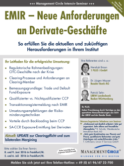 Seminar: EMIR – Neue Anforderungen an Derivate