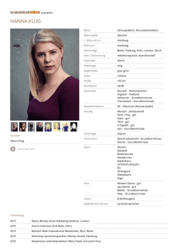 hanna klug - Schauspielervideos