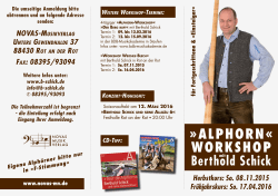 Alphornworkshop mit Berthold Schick 2016