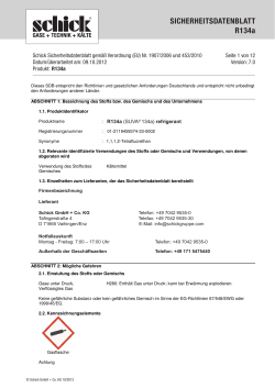 SICHERHEITSDATENBLATT R134a