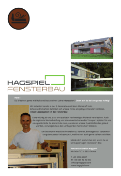 Hallo! Du arbeitest gerne mit Holz und bist an einer Lehre
