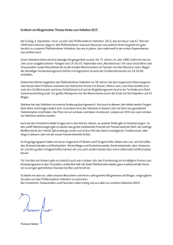 Gru&szlig;wort des B&uuml;rgermeisters