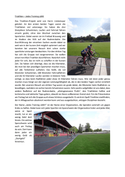 Jedes Training z&auml;hlt Das Triathlon