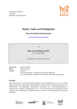 Kohle, Cash und Pinkepinke