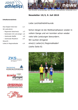 Newsletter 15-2 - zuerich athletics
