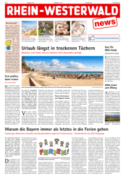 Urlaub längst in trockenen Tüchern