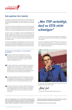 „Wer TTIP verteidigt, darf zu CETA nicht schweigen“