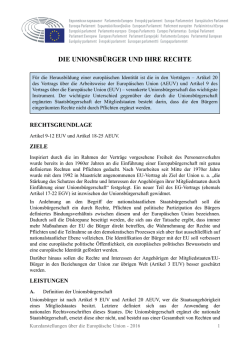 Die Unionsb&uuml;rger und ihre Rechte