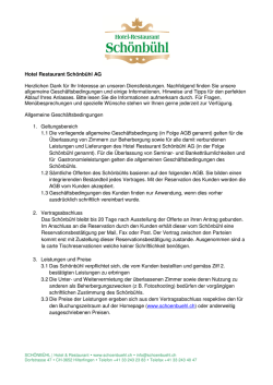 Hotel Restaurant Sch&ouml;nb&uuml;hl AG Herzlichen Dank f&uuml;r Ihr Interesse