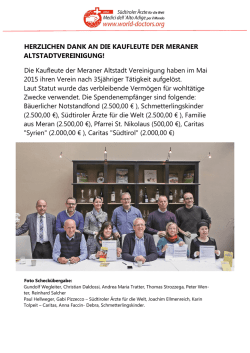 HERZLICHEN DANK AN DIE KAUFLEUTE DER MERANER