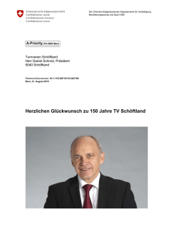 Herzlichen Gl&uuml;ckwunsch zu 150 Jahre TV Sch&ouml;ftland