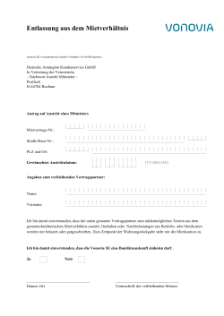 Antrag zur Entlassung aus dem Mietvertrag