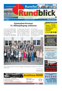 Gymnasium Kreuzau: 14. Abiturjahrgang entlassen