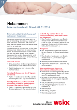 Hebammen - Wiener Gebietskrankenkasse
