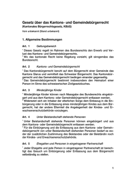 Gesetzesentwurf kantonales Bürgerrechtsgesetz