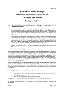 Schriftliche Kleine Anfrage - CDU