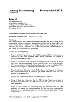 Kleine Anfrage und Antwort der Landesregierung