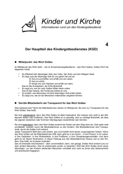 Entlassung der Kinder in den Kindergottesdienst (KGD)