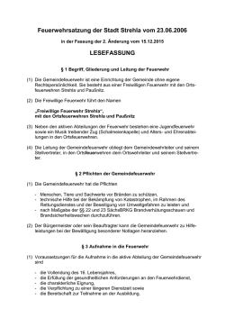 Feuerwehrsatzung der Stadt Strehla