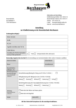 Information und Anmeldung (Formular)