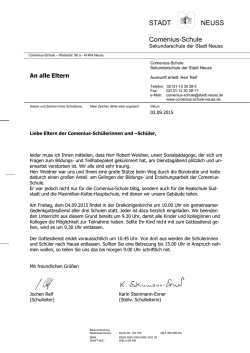 Elternbrief zum Trauergottesdienst - Comenius