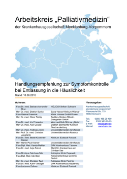 Handlungsempfehlung zur Symptomkontrolle bei Entlassung in die