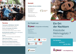 Ein Ort der Nachbarn Kiezstube Mehringplatz 7