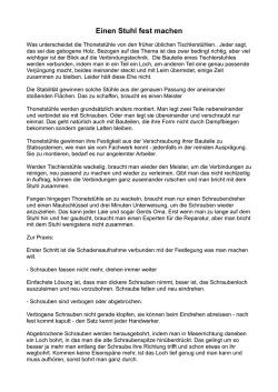 Einen Stuhl fest machen