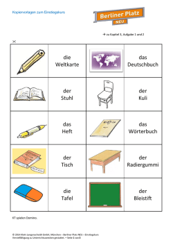 die Weltkarte das Deutschbuch der Stuhl der Kuli