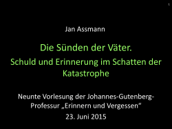 Vorlesung 9 Jan Assmann - Johannes Gutenberg