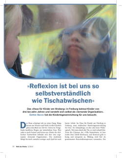Reflexion ist bei uns so selbstverständlich wie