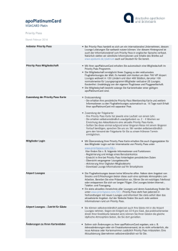 Informationen zum Priority Pass