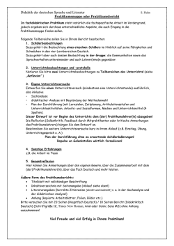 Deutsch - Praktikumsbericht Blockpraktikum